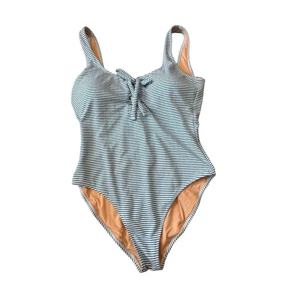 J. CREW Women's Swim suit/Bathing Suit, size 16, Blue & White striped